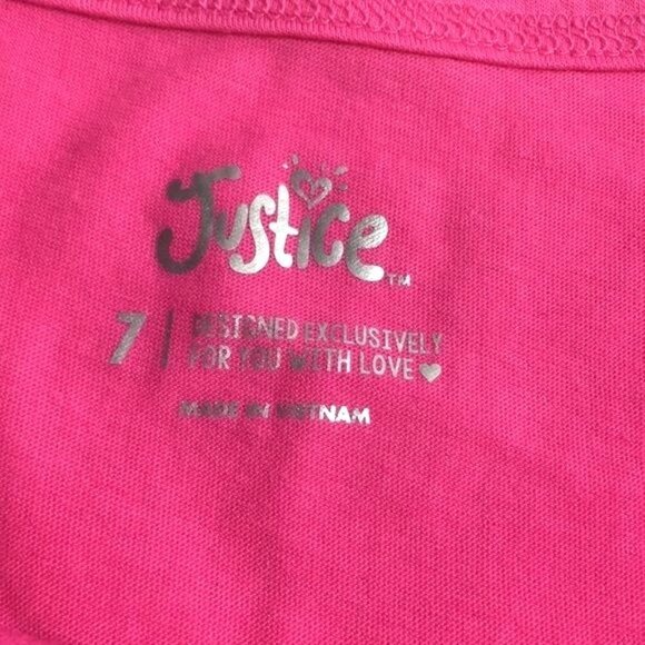 Justice Girls Graphic T-Shirt Pink Multi (Happy Go Lucky) Size 7 - Picture 3 of 5